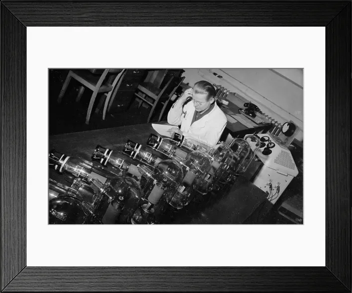 Framed Print : Worker Inside Siemens Radio Plant Framed Print : Worker Inside Siemens Radio Plant