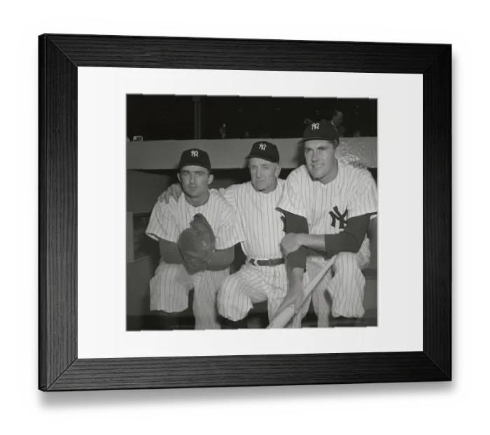 Framed Print : Casey Stengel with Billy Johnson and Johnny Lindell Framed Print : Casey Stengel with Billy Johnson and Johnny Lindell