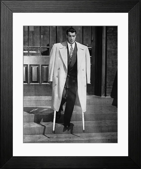 Framed Print : J. Dimaggio Leaving Hospital On Crutches Framed Print : J. Dimaggio Leaving Hospital On Crutches