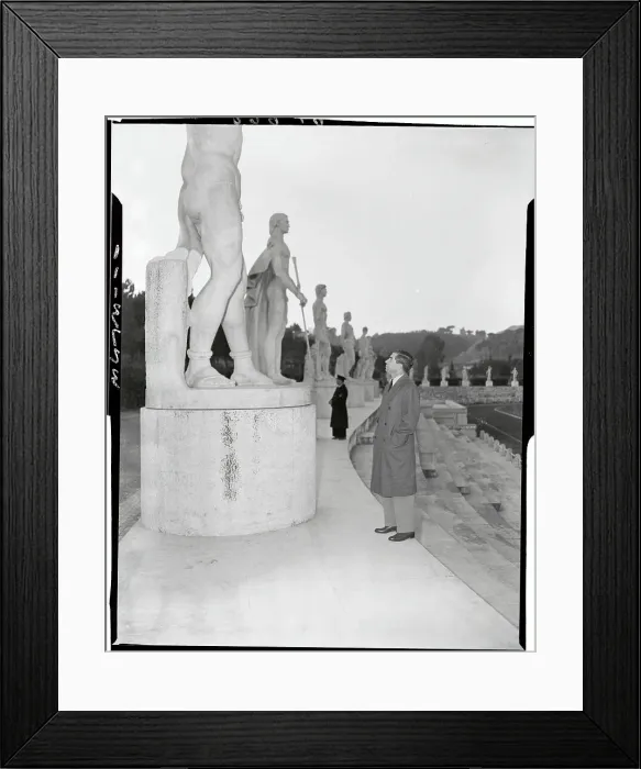 Framed Print : Lucky Luciano at Statue-Studded Mussolini Forum Framed Print : Lucky Luciano at Statue-Studded Mussolini Forum