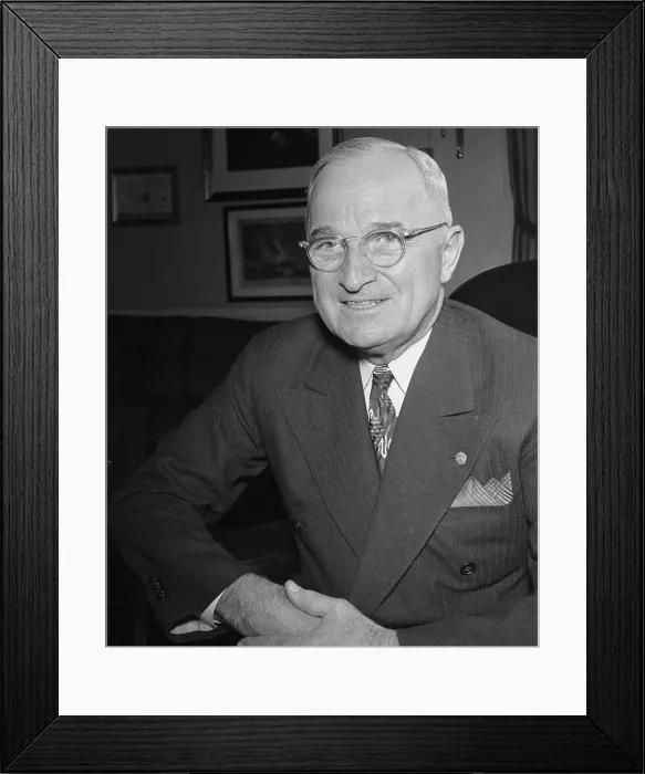 Framed Print : Portrait of US President Harry Truman Smiling Framed Print : Portrait of US President Harry Truman Smiling
