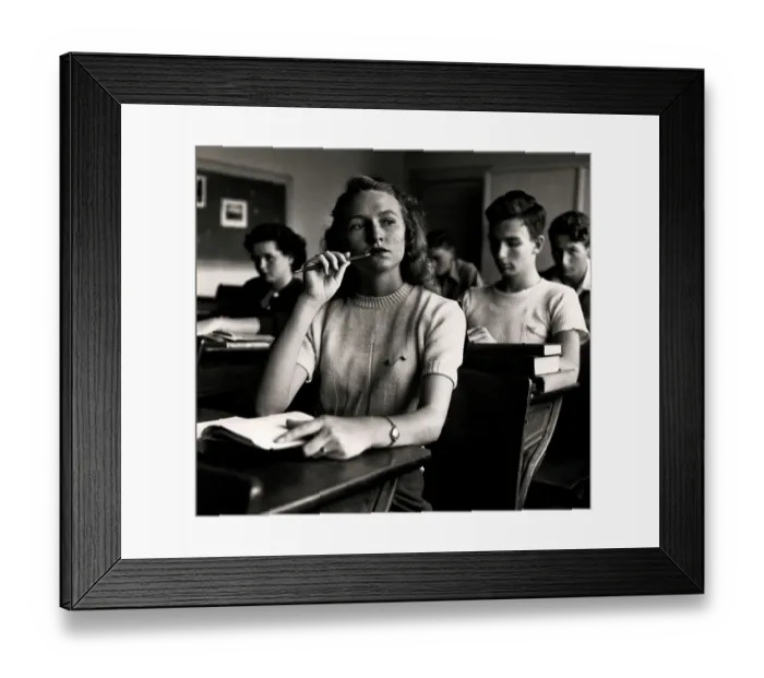 Framed Print : Student-Driver Rebecca Johnson in High School Framed Print : Student-Driver Rebecca Johnson in High School
