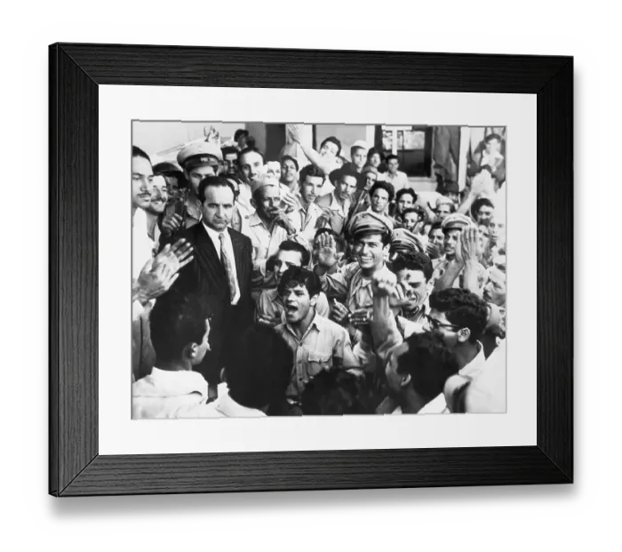 Framed Print : President Jose Figueres in Crowd