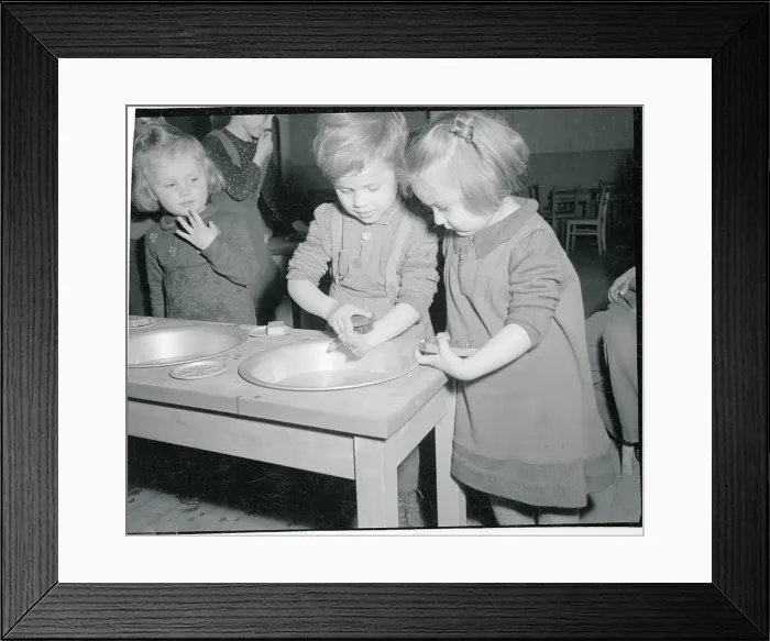 Framed Print : DP Children Learning to Use Soap Framed Print : DP Children Learning to Use Soap