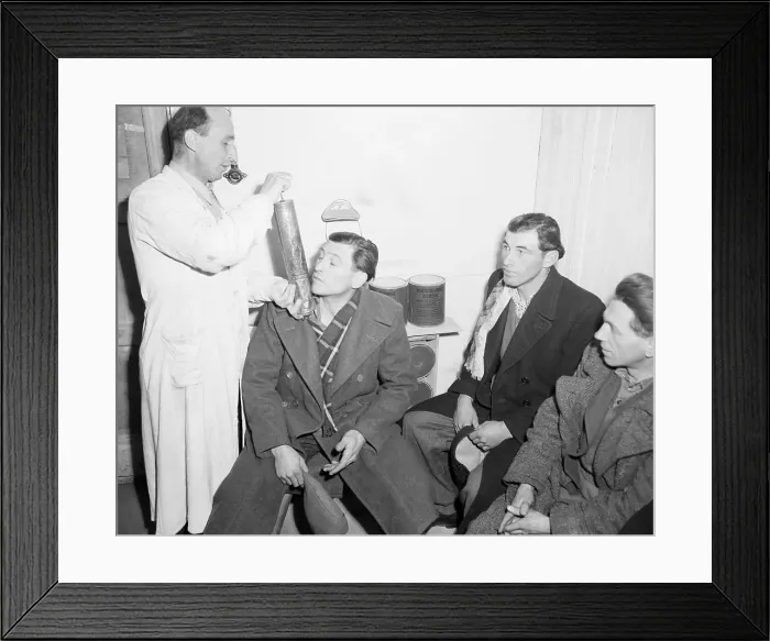 Framed Print : Displaced Persons Getting Deloused Framed Print : Displaced Persons Getting Deloused