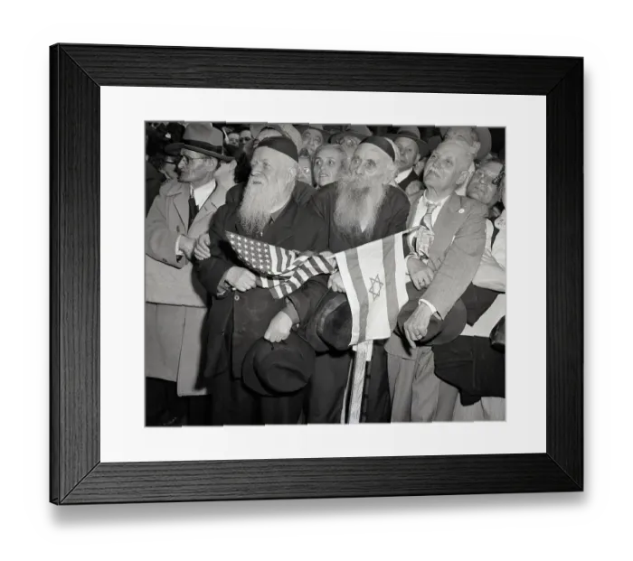 Framed Print : Two Jews Hold Flags At Israel Indep. Ral Framed Print : Two Jews Hold Flags At Israel Indep. Ral