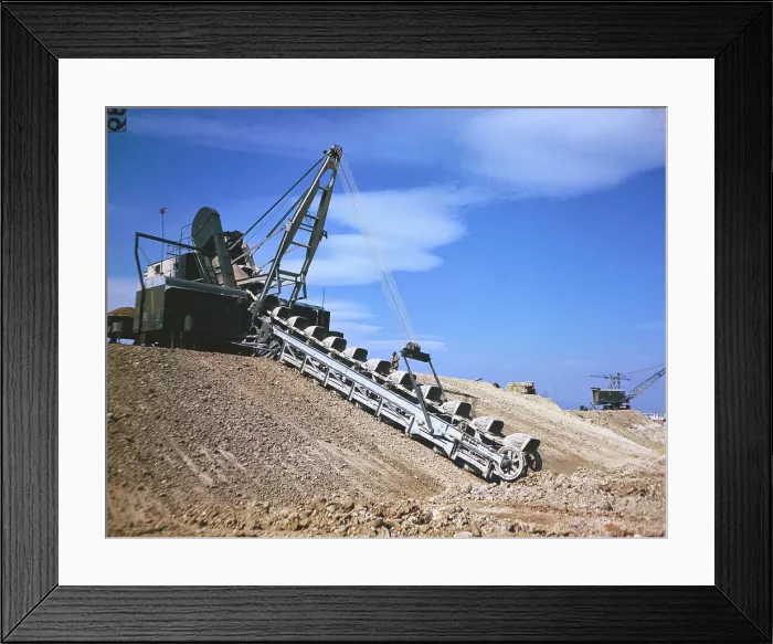Framed Print : Belgian Dragline Digging Canal Framed Print : Belgian Dragline Digging Canal