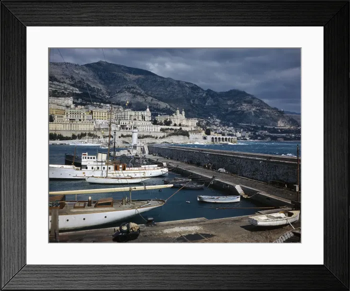 Framed Print : View of Harbor and Breakwater of Monte Carlo Framed Print : View of Harbor and Breakwater of Monte Carlo