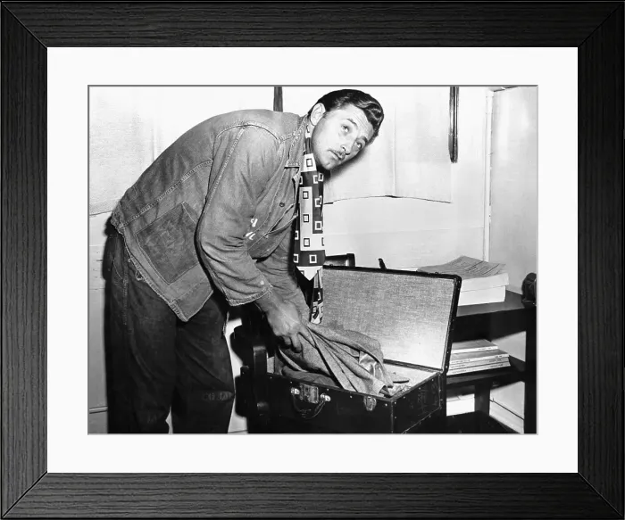 Framed Print : Robert Michum Packing Bag