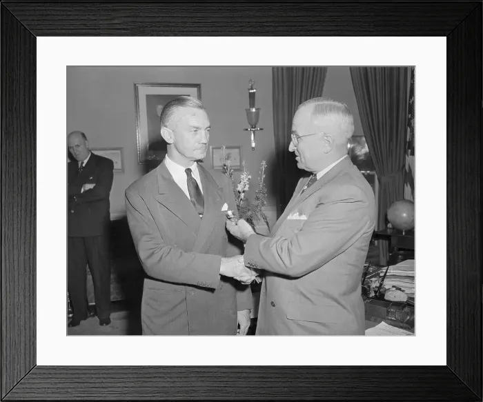 Framed Print : President Truman Presenting a Medal to James Forrestal Framed Print : President Truman Presenting a Medal to James Forrestal