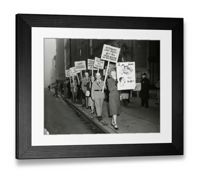 Framed Print : Woman Leads Anti-Communist Picket Line Framed Print : Woman Leads Anti-Communist Picket Line