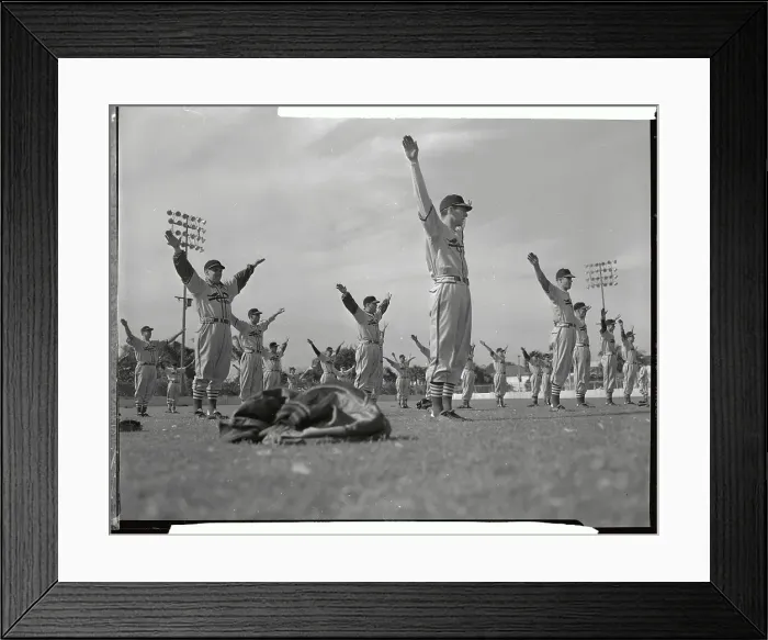 Framed Print : Stan Musial Exercising with Team Framed Print : Stan Musial Exercising with Team