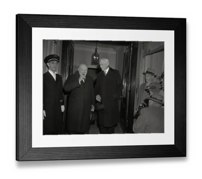 Framed Print : Winston Churchill with Cigar and Bernard Baruch Framed Print : Winston Churchill with Cigar and Bernard Baruch