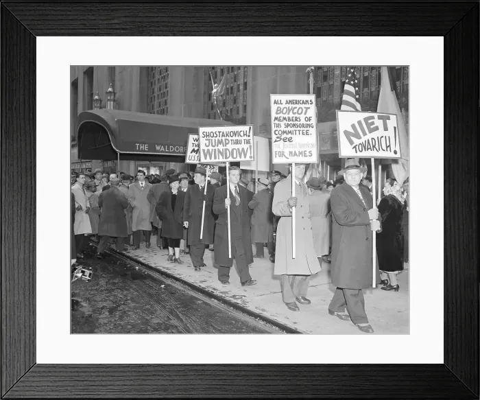 Framed Print : Protesters Outside the Waldorf Astoria Framed Print : Protesters Outside the Waldorf Astoria