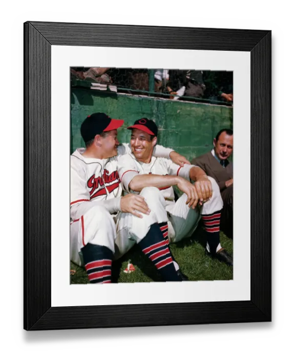 Framed Print : Bob Hope and Baseball Player Bob Feller
