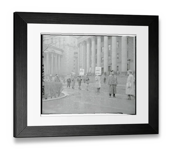 Framed Print : Pickets Protest Communist Trial Framed Print : Pickets Protest Communist Trial