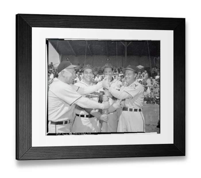 Framed Print : Celebrities Playing Baseball Framed Print : Celebrities Playing Baseball