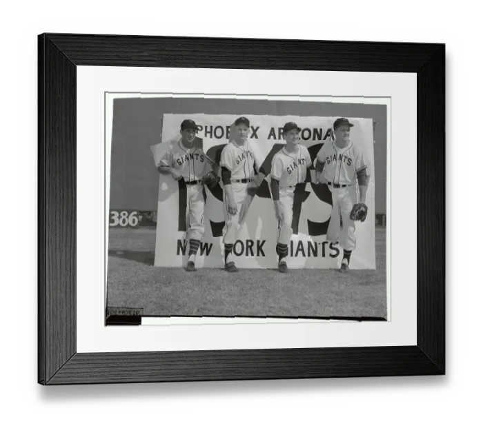 Framed Print : Giant Players Posing in Uniform Framed Print : Giant Players Posing in Uniform