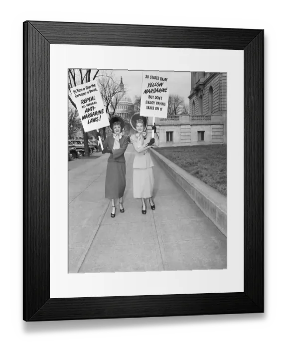 Framed Print : Women In Bonnets Protest Margarine Tax