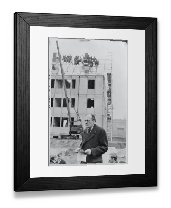 Framed Print : Willy Messerschmitt Discussing Building Plans Framed Print : Willy Messerschmitt Discussing Building Plans