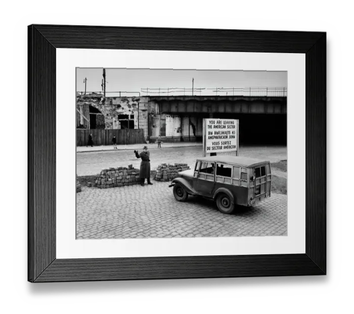 Framed Print : Roadblock In Berlin, 1949 Framed Print : Roadblock In Berlin, 1949