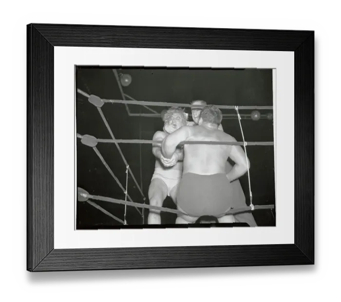 Framed Print : George Wagner and Opponent Dusek in The Ring Framed Print : George Wagner and Opponent Dusek in The Ring