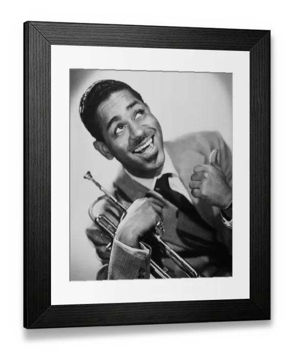 Framed Print : Dizzy Gillespie Holding Trumpet Framed Print : Dizzy Gillespie Holding Trumpet