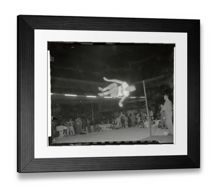 Framed Print : Bob Mathias Going over in Pole Vault Jump Framed Print : Bob Mathias Going over in Pole Vault Jump