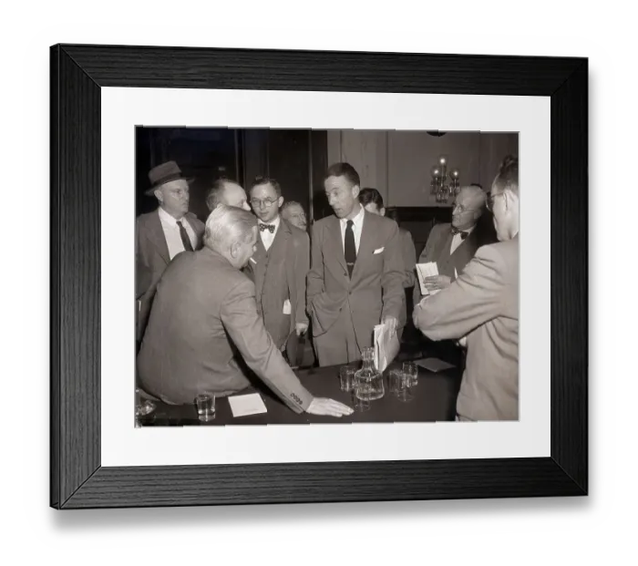 Framed Print : Harry Cain Talking to Reporters Framed Print : Harry Cain Talking to Reporters