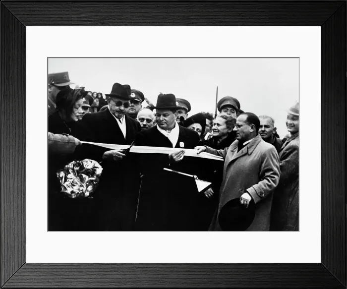 Framed Print : Israel's President Weizmann Cutting Ribbon Framed Print : Israel's President Weizmann Cutting Ribbon