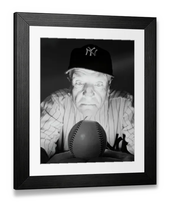 Framed Print : Casey Stengel Reading the Yankees Fortune Framed Print : Casey Stengel Reading the Yankees Fortune