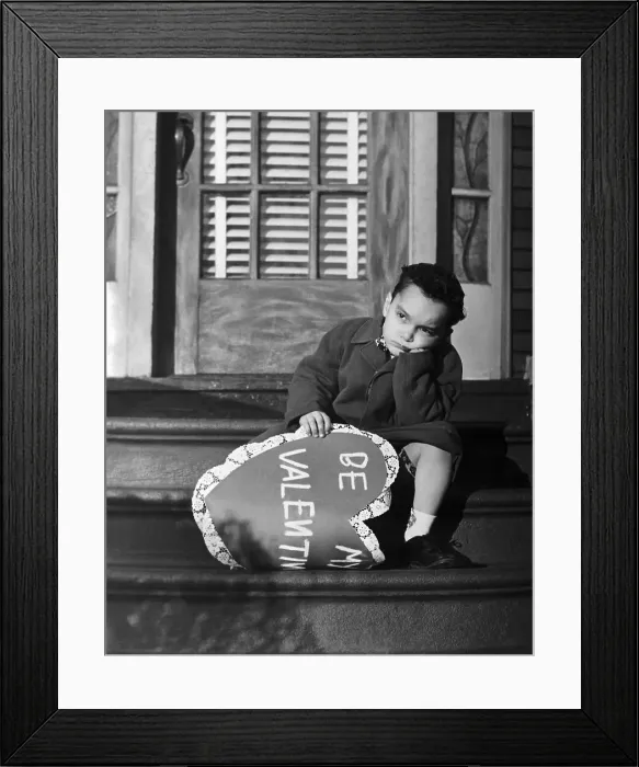 Framed Print : Little Boy Trying to Deliver Valentine Framed Print : Little Boy Trying to Deliver Valentine