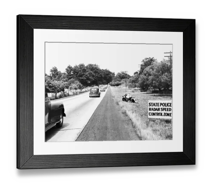 Framed Print : Automobiles Pass Radar Control Zone Sign Framed Print : Automobiles Pass Radar Control Zone Sign