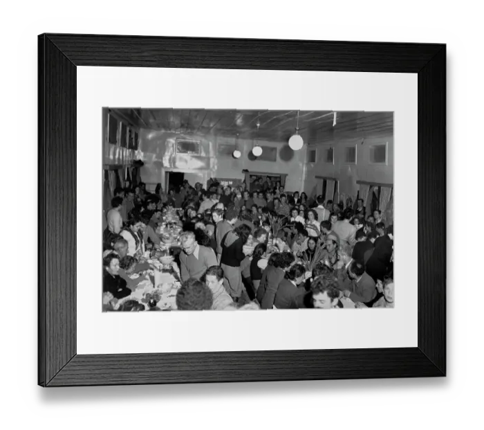 Framed Print : Settlers Celebrate In Kibbutz Dining Hall Framed Print : Settlers Celebrate In Kibbutz Dining Hall