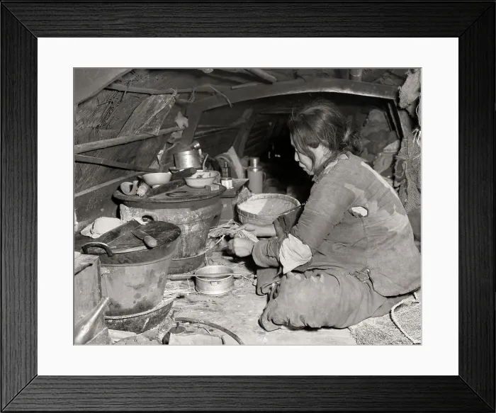 Framed Print : Chinese Woman Seated Preparing Food Framed Print : Chinese Woman Seated Preparing Food