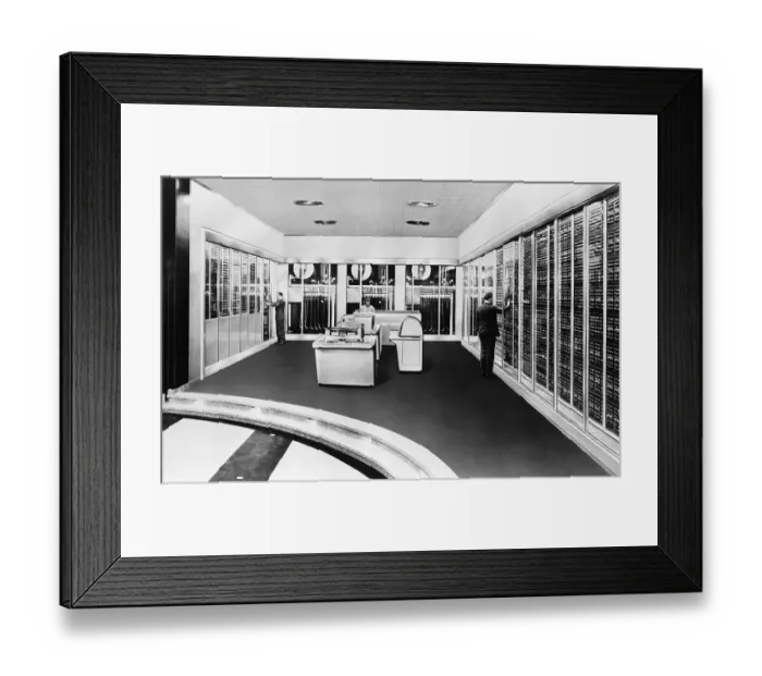 Framed Print : Huge Computer in Room Framed Print : Huge Computer in Room