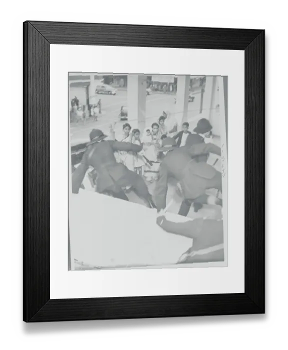 Framed Print : Police Protecting Citizens During Civil Riots Framed Print : Police Protecting Citizens During Civil Riots