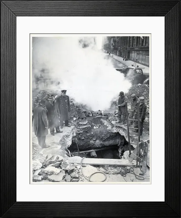 Framed Print : Steamline Pipe Open on Broadway Framed Print : Steamline Pipe Open on Broadway
