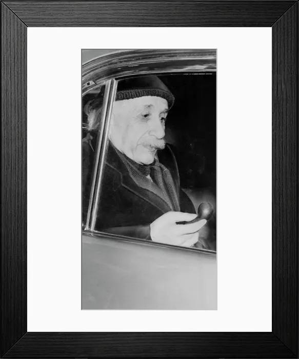 Framed Print : Albert Einstein Leaving Jewish Hospital after Abdominal Operation Framed Print : Albert Einstein Leaving Jewish Hospital after Abdominal Operation