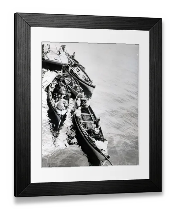 Framed Print : Eskimos Bring Ship Alongside Ship; Cargo Framed Print : Eskimos Bring Ship Alongside Ship; Cargo