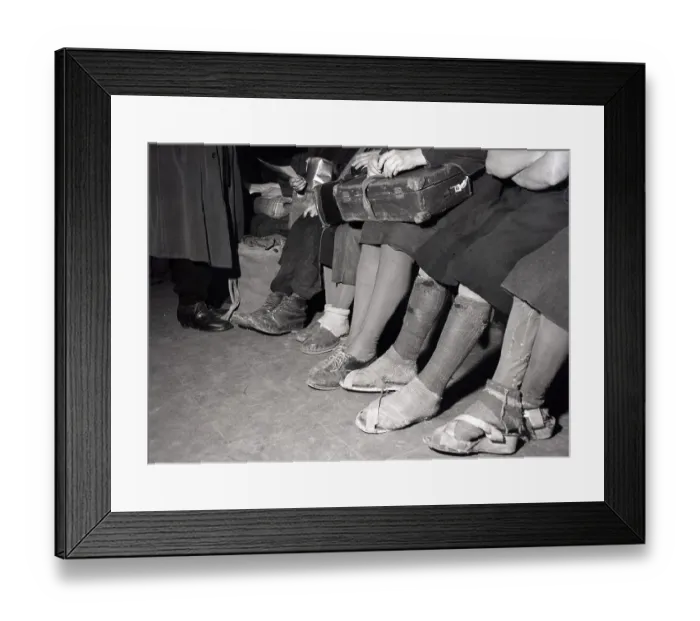 Framed Print : Weary Feet Of Refugees, Air Raid Office Framed Print : Weary Feet Of Refugees, Air Raid Office