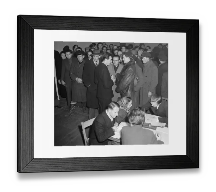 Framed Print : Refugees Waiting at Welfare Office Framed Print : Refugees Waiting at Welfare Office