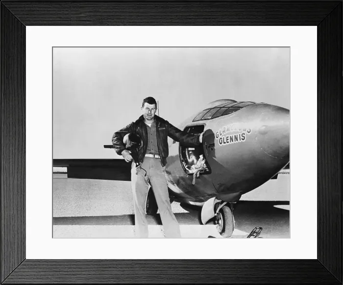 Framed Print : Chuck Yaeger Besides Bell X-1