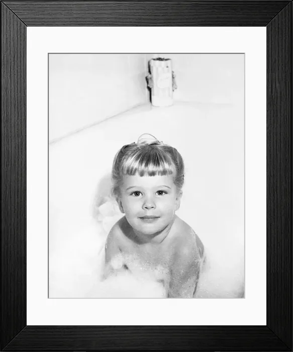 Framed Print : Candice Bergen at Age Three Taking Bubble Bath Framed Print : Candice Bergen at Age Three Taking Bubble Bath