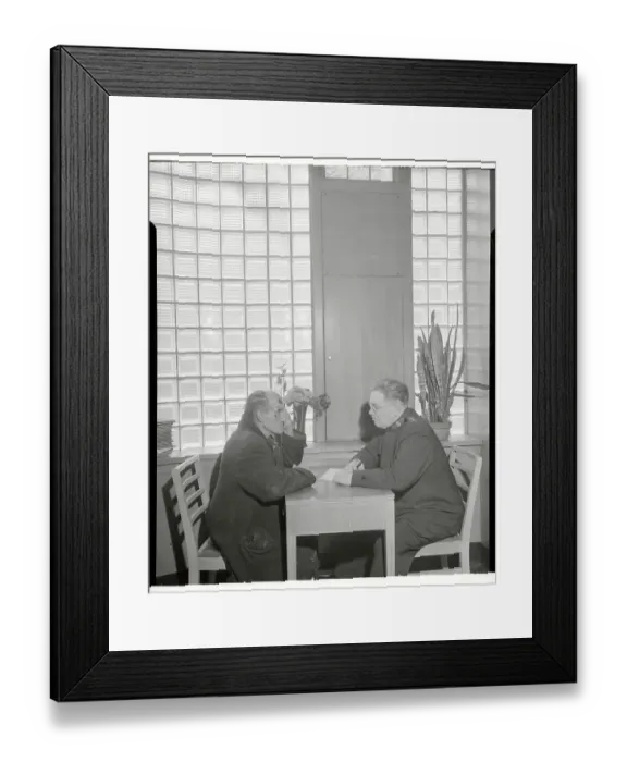 Framed Print : Worker Interviewing Alcoholic