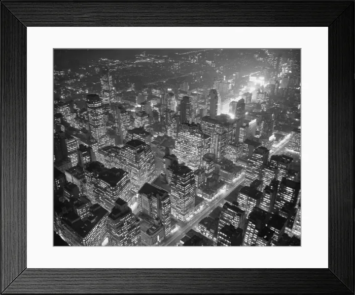 Framed Print : Brightly Lit Office Buildings Framed Print : Brightly Lit Office Buildings