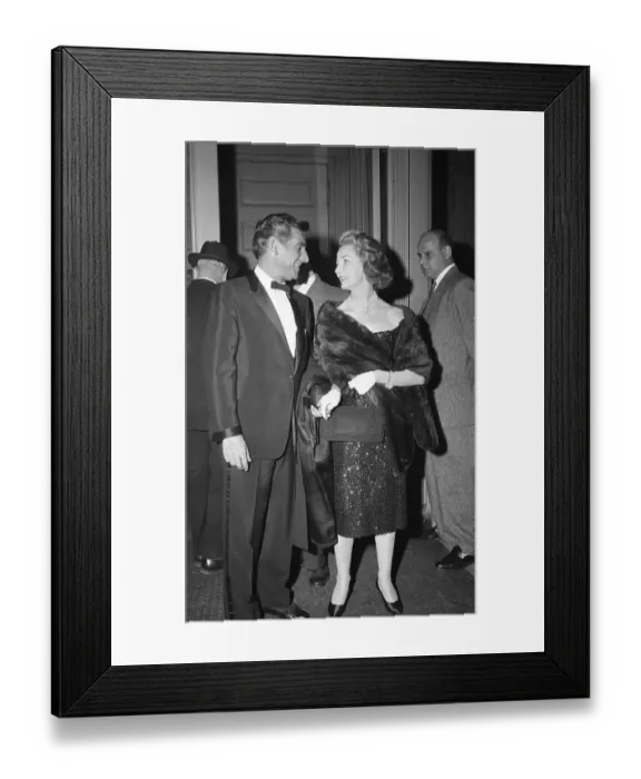 Framed Print : Leonard Bernstein And Felicia Montealegre Look At Each Other Framed Print : Leonard Bernstein And Felicia Montealegre Look At Each Other