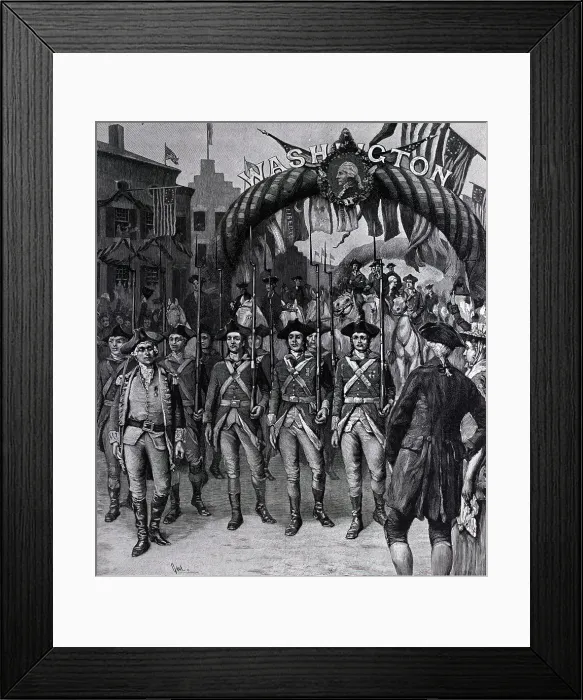 Framed Print : Continental Soldiers Parading Framed Print : Continental Soldiers Parading