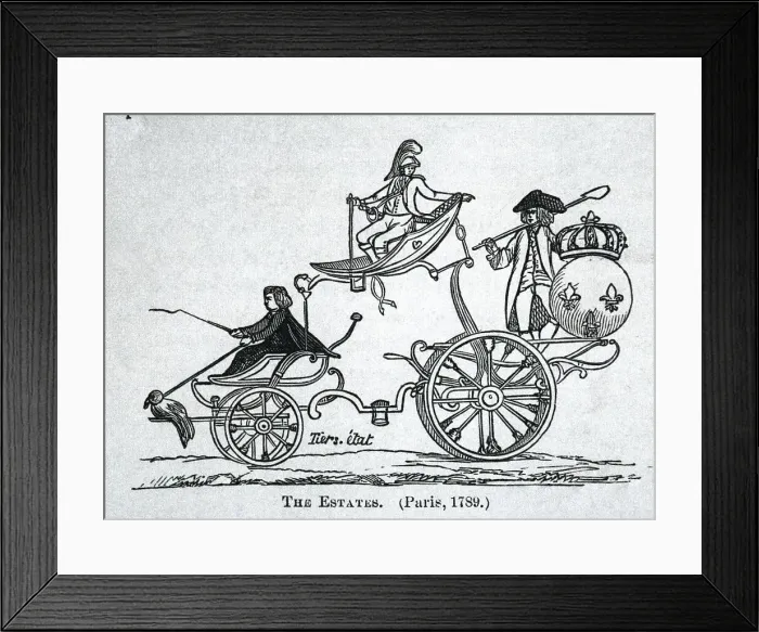 Framed Print : Cartoon Showing Chariot;King, Clergy, Nobl Framed Print : Cartoon Showing Chariot;King, Clergy, Nobl
