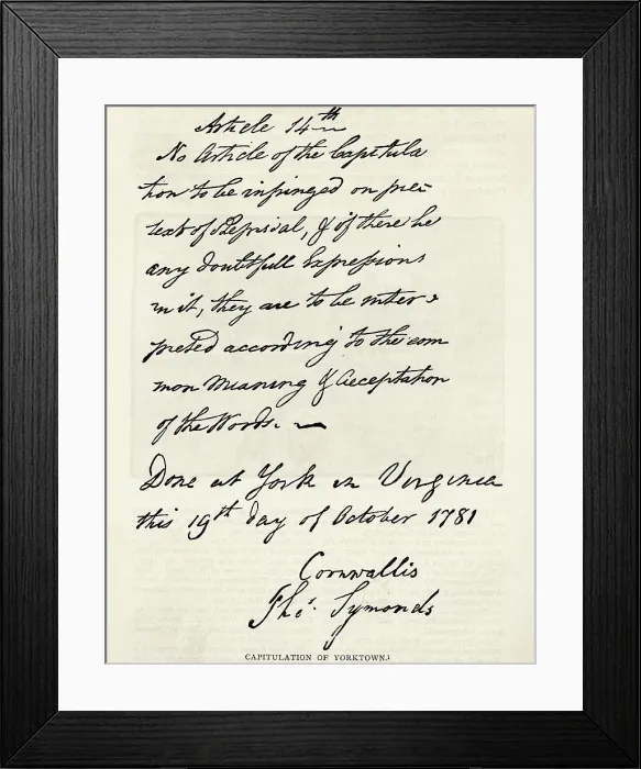 Framed Print : British Letter of Capitulation Framed Print : British Letter of Capitulation